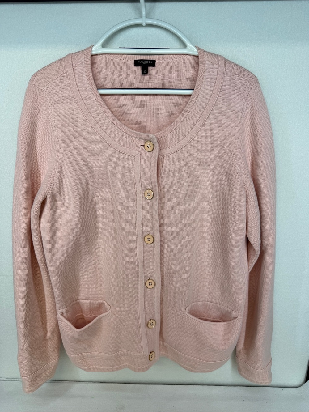 NWOT Talbots Light Pink Knit Cardigan Sweater Size 1X